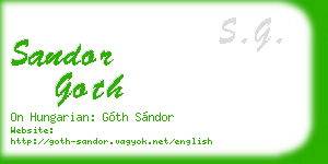 sandor goth business card